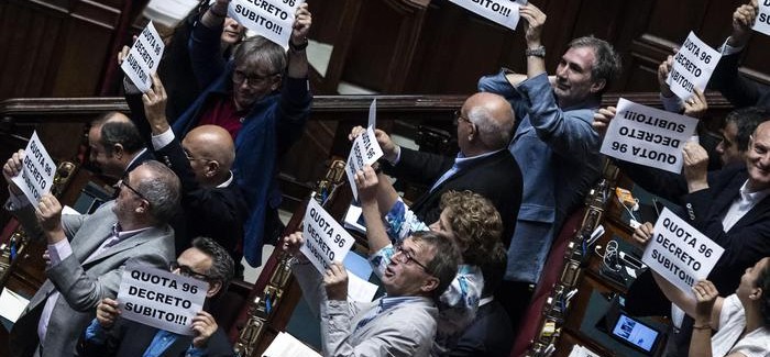 P.a: Camera, in Aula cartelli Sel, subito dl 'quota 96'