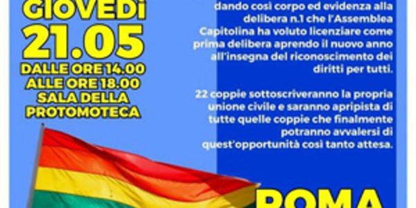 registro unioni civili. zammataro, cioffari (sel)_  roma sposa i diritti. adesso legge nazionale .