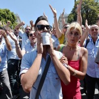 L'autista sospeso dall'Atac alla protesta in Campidoglio