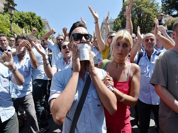 L'autista sospeso dall'Atac alla protesta in Campidoglio